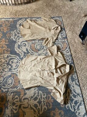 2 USMC Service Charlie Short Sleeve Khaki Shirts Size 16 LCpl Chevrons